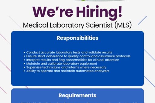 We are Hiring - Medical Laboratory Scientist Join Link Medical Diagnostic and Research Laboratories as a Medical Laboratory Scientist (MLS)